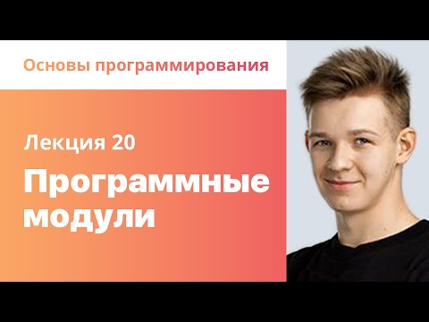 20. Программные модули. Основы программирования.