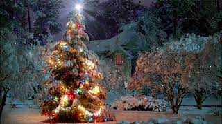 Cozy Christmas Tree Ambience -- Soft Jazz + Falling Snow screenshot 2