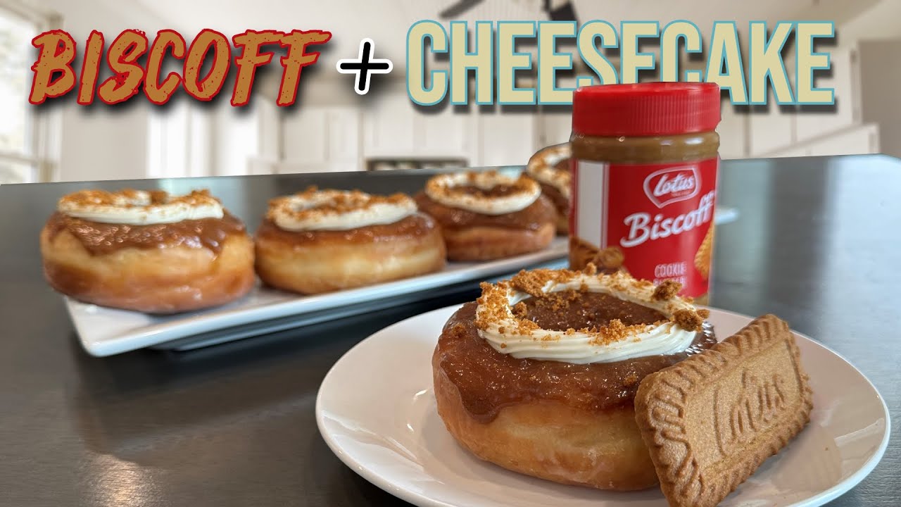 Making Krispy Kreme's Biscoff Cheesecake Donuts AT HOME YouTube