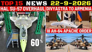 Indian Defence Updates : HAL Su-57 Overhaul,18 More Apache,Armenia Divyastra Order,VLSRSAM Trials
