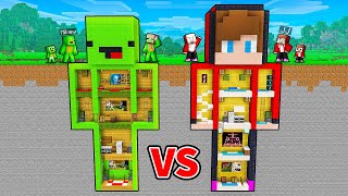Jj And Mikey Poor Vs Rich Underground Statue Base Family Battle In Minecraft - Maizen