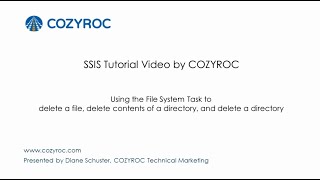 Using the File System Task for deleting files and directories - SSIS tutorials for Beginners COZYROC