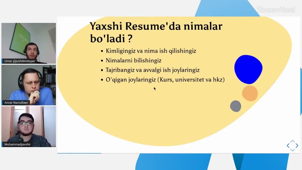 Rezyume tayyorlash: yaxshi rezyumeda nimalar bo'ladi?