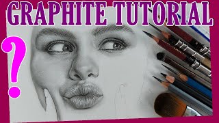 GRAPHITE TUTORIAL ( Drawing Selena Gomez) for Beginners |Part 1