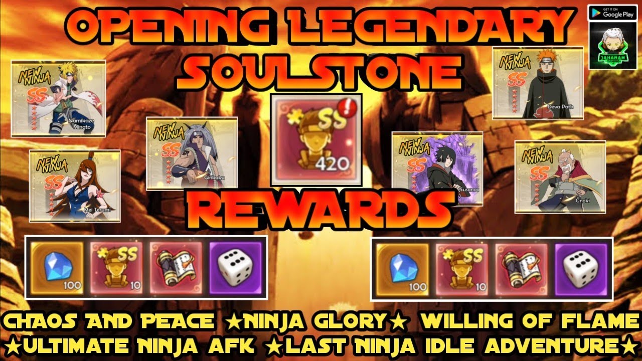 OPENING ALL MY LEGENDARY NINJA SOULSTONE CHAOS AND PEACE | NINJA GLORY