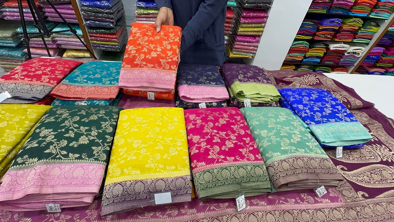 Top 3 Design’s in Semi - Khaddi chiffon saree’s with colourful combination’s | #saree #bengaluru 