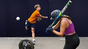 D1 Softball Hitter vs. High School Baseball Pitcher