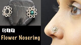 Flower Nosering | How to make Nosepin | Nathni | Nathiya || VHMJ
