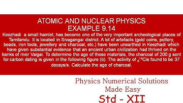 STANDARD XII- ATOMIC AND NUCLEAR PHYSICS- EXAMPLE 9.14
