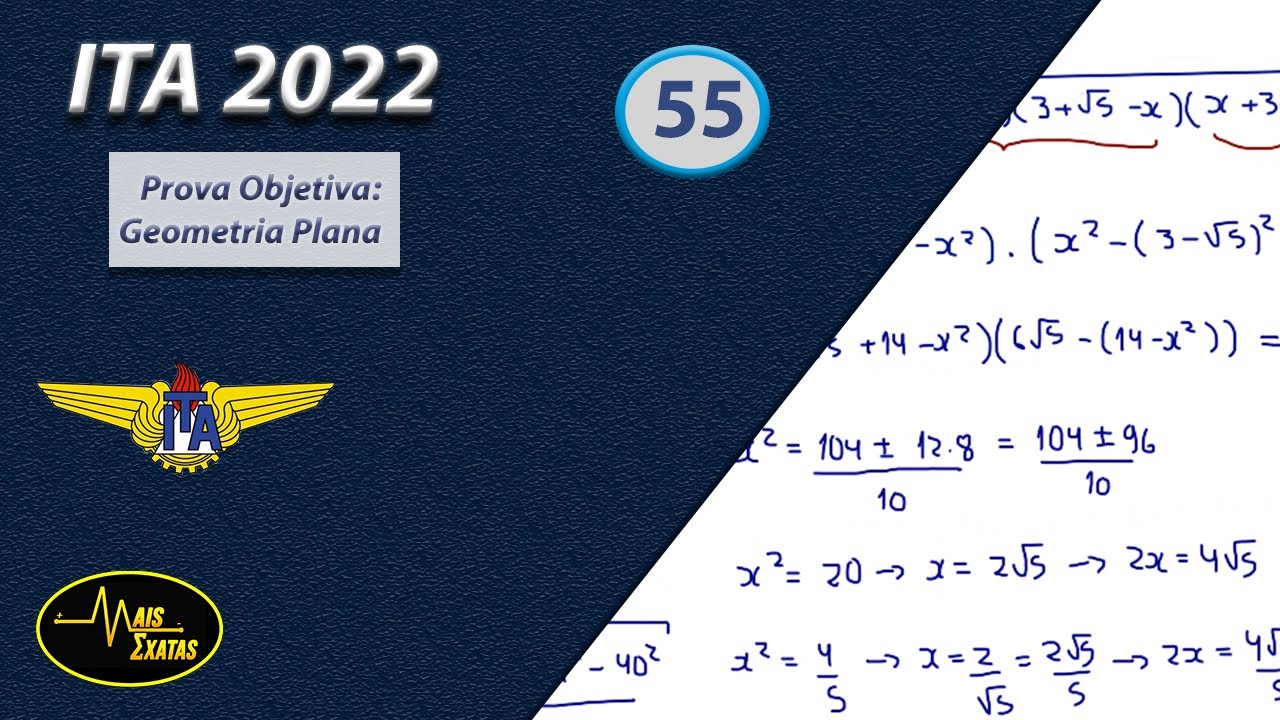 ITA 2022 | Primeira Fase | Questão 55 | Geometria Plana