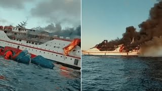 video: Video: Passengers jump into sea to escape ferry on fire in Indonesia