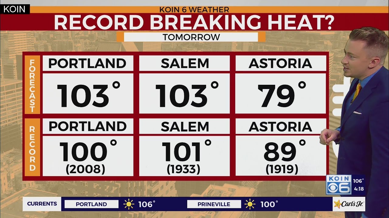Record-breaking heat continues in Portland - YouTube
