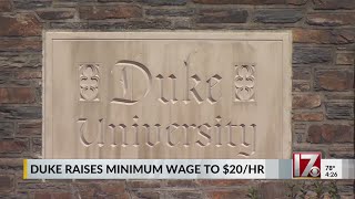Duke University raises minimum wage to $20