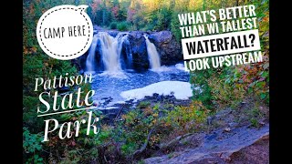 Pattison State Park, Two Waterfalls, Campground Tour, and a hike along the Black River