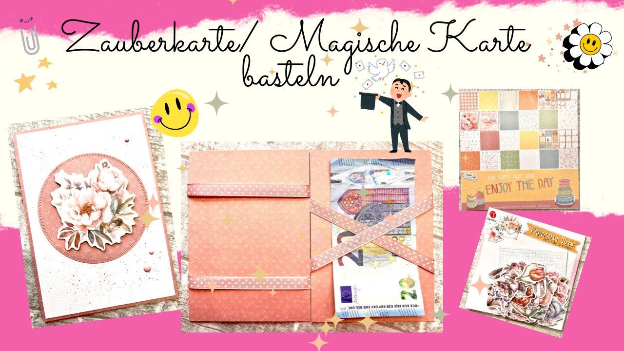 ☀️💞 Zauberkarte/ Magische Karte basteln ✨ I in cm I mit Papier und Paper Die Cuts von ACTION ☀️💞