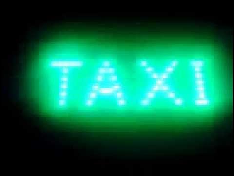 Светодиодная табличка такси, под лобовое стекло - YouTube