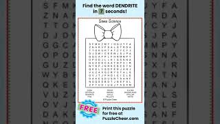 Snow Science Word Search-Find DENDRITE #timedgame #wordsearch #winter #wordgames #quiz #puzzle #snow