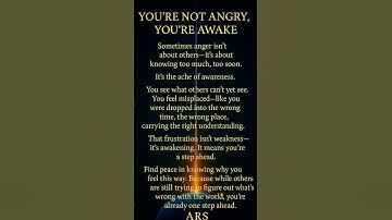 It’s not anger — it’s awareness