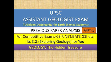 UPSC Assistant Geologist Exam: Previous Paper Analysis PART-1