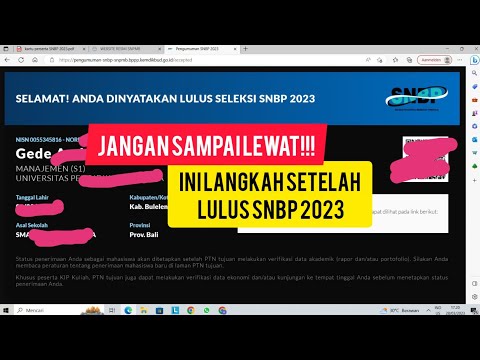 INI LANGKAH SETELAH LULUS SELEKSI SNBP 2023