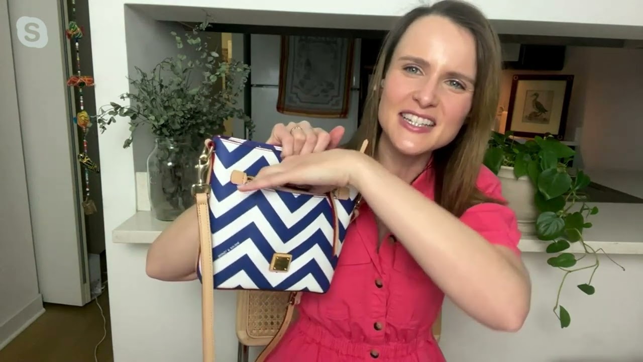 Dooney &amp; Bourke Coated Cotton Chevron Small Zip Crossbody on QVC