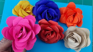 How to Make Realistic, Easy paper Roses | Paper flower DIY| Rose flower making Ideas