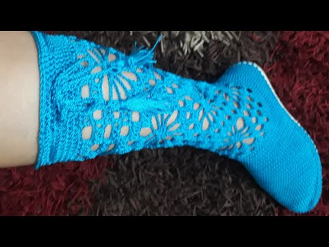 BOTA MODELO LUNA TEJIDO CROCHET - YouTube