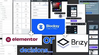 Brizy or Elementor? Tested on a standard Blocksy theme - Website Design options - you decide