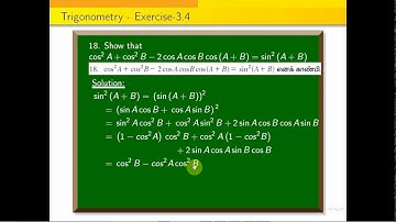 TN Class 11 Maths  | 11th Standard  chapter 3 Trigonometry  exercise 3.4 sum 18