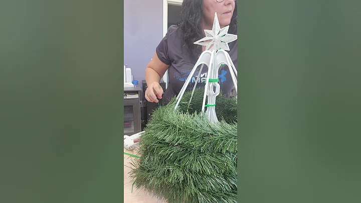 Making a Christmas tree using plastic hangers