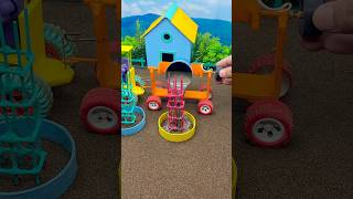 😱 Amazing Mini Tractor Making Cement Pillar | DIY Real Working Construction Machine 🚜 #shorts