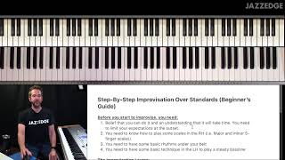 Step-By-Step Improvisation Over Standards (Lesson 1 of 15)