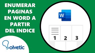 Como Enumerar Paginas en Word a Partir del Indice 📄1️⃣2️⃣3️⃣4️⃣✅