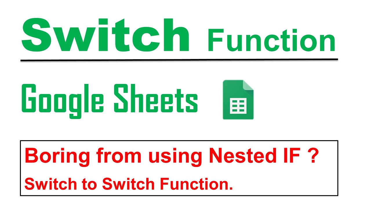 SWITCH Function in Google Sheets in Hindi - YouTube