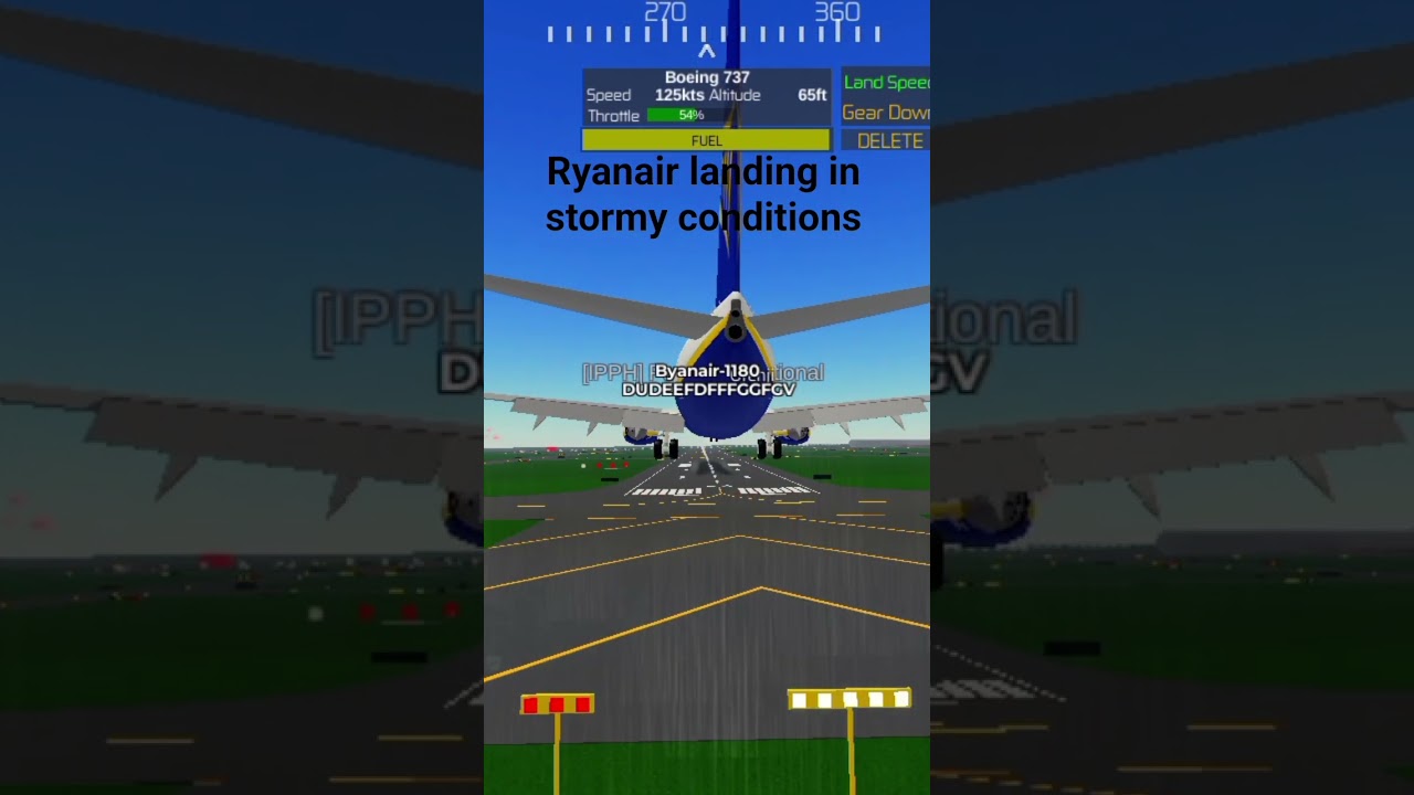 Ryanair landing in stormy conditions at Perth international airport 