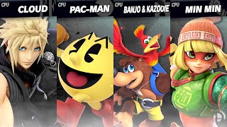 Super Smash Bros. Ultimate - Cloud vs Pac-Man vs Banjo and Kazooie vs Min Min