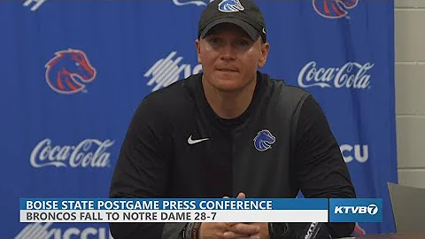 Boise State postgame press conference following Notre Dame loss