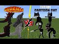 Godzilla VS Titan Cartoon Cats (GIANT BATTLE!!!) Minecraft PE
