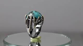 Luxury Making Of 925 Silver Nishapuri Feroza Ring