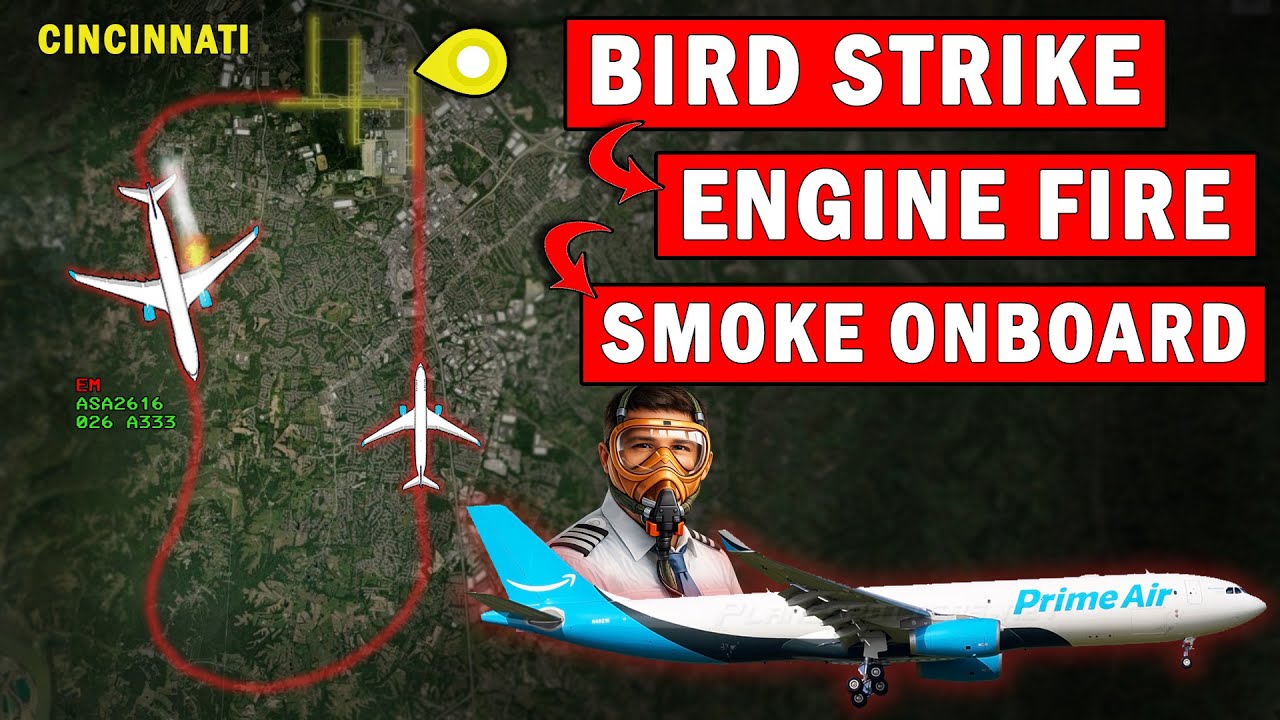 Bird Strike + Engine Fire + Smoke in Cockpit | EMERGENCY Return to Land ...