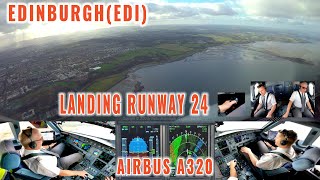EDINBURGH (EDI) | Exclusive views: Final approach seen from the Airbus A320 cockpit to Runway 24
