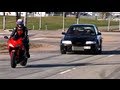 Cbr vs evo  lancer evo 6 tme 650hp vs honda cbr 600rr laser duo tech  0100 kmh