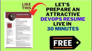 HOW TO CREATE AN IMPRESSIVE DEVOPS RESUME FOR FREE | USE THESE FREE TOOLS AND PREPARE RESUME IN MINS