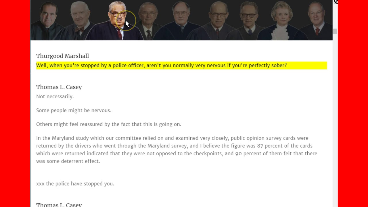 Michigan State Police v. Sitz US Supreme Court Hearing On DUI