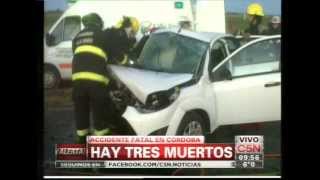C5N - TRANSITO: TRES MUERTOS POR CHOQUE FRONTAL EN CORDOBA