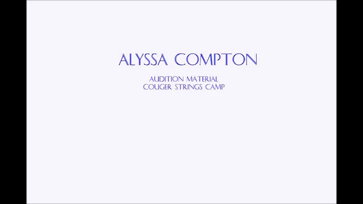 Alyssa Compton's Competition Material