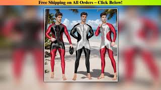 AMORESY Centurion Series Satin Glitter Elastic Patchwork Surf Swimwear Jumpsuit Gym Fitness