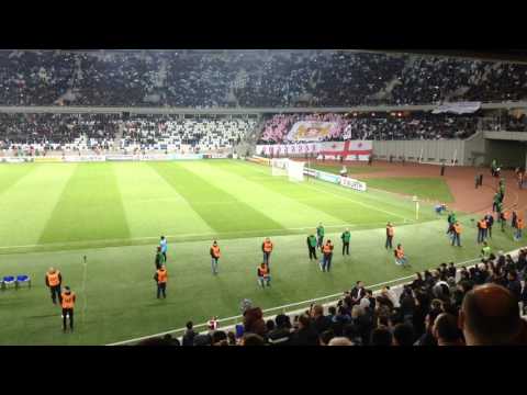 \"ქართული სპორტის ქომაგების\" პერფორმანსი საქართველო-სერბეთის მატჩზე