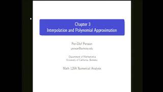 Mathematics 128A   2014 02 13   Divided Differences; Hermite Interpolation dQj9XQ7GUpk