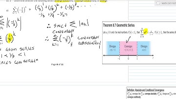 MATH 2411 Calculus II Section 10.6 Part Conitional and Absolute Convergence